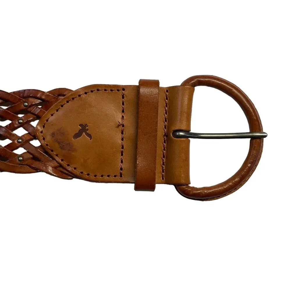 American Eagle Outfitters Brown Woven Genuine Leather Belt Size L/XL